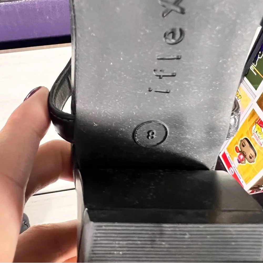 Anne Klein Mirabel Womens Faux Leather Open Toe Block Heel Black Size 8 - Picture 7 of 8